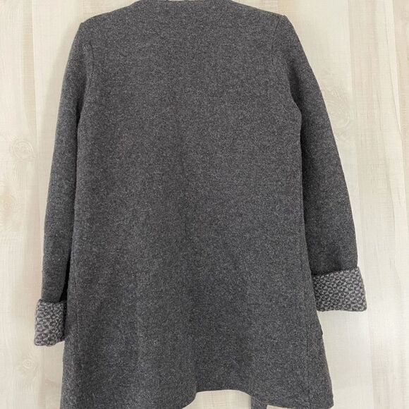 Chiaramente gray‎ wool open front cardigan, size small - Picture 11 of 13